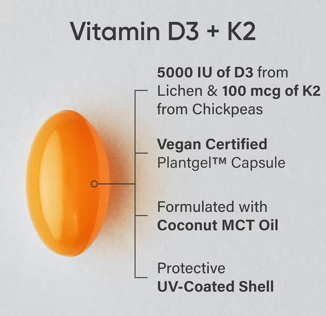 Vi&ecirc;n Uống Bổ Sung Vitamin D3 + K2 USA