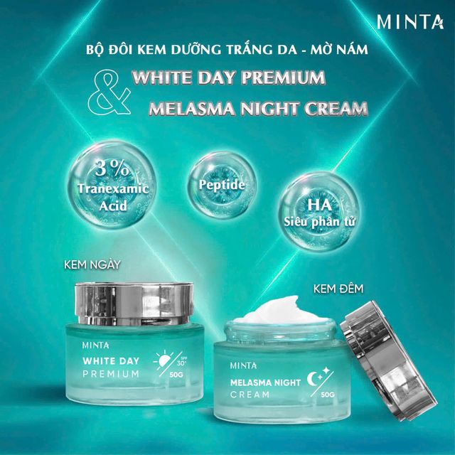 Bộ Đ&ocirc;i Kem Dưỡng Trắng Da Minta