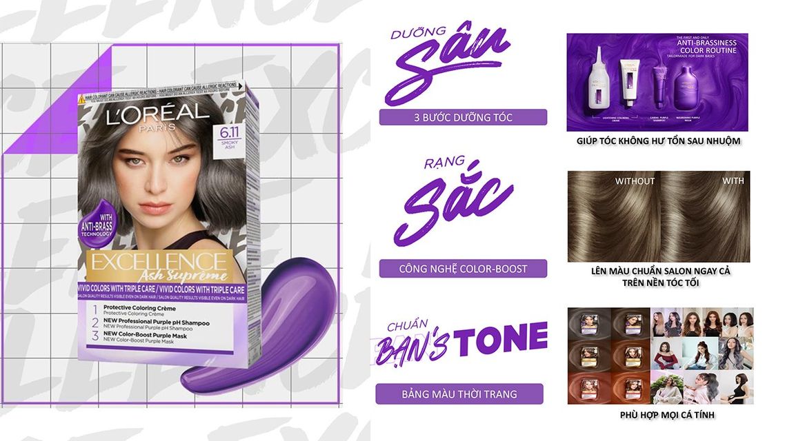 Kem Nhuộm L'oreal Dưỡng T&oacute;c Excellence Fashion Hair Color Cream