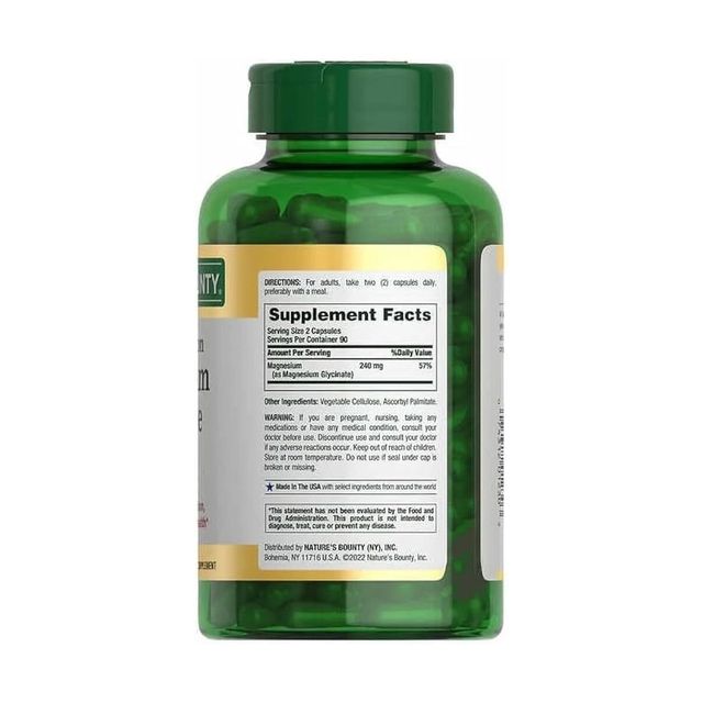 Magnesium Glycinate 240mg Nature's Bounty 180 Vi&ecirc;n
