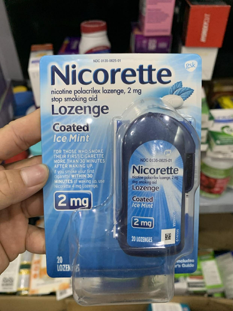 Kẹo ngậm cai sản phẩm hỗ trợ l&aacute; Nicorette Lozenge Ice Mint 2mg