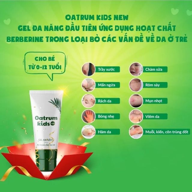 Gel giảm hăm Nh&acirc;n Hưng Oatrum Kids New Tu&yacute;t 20g