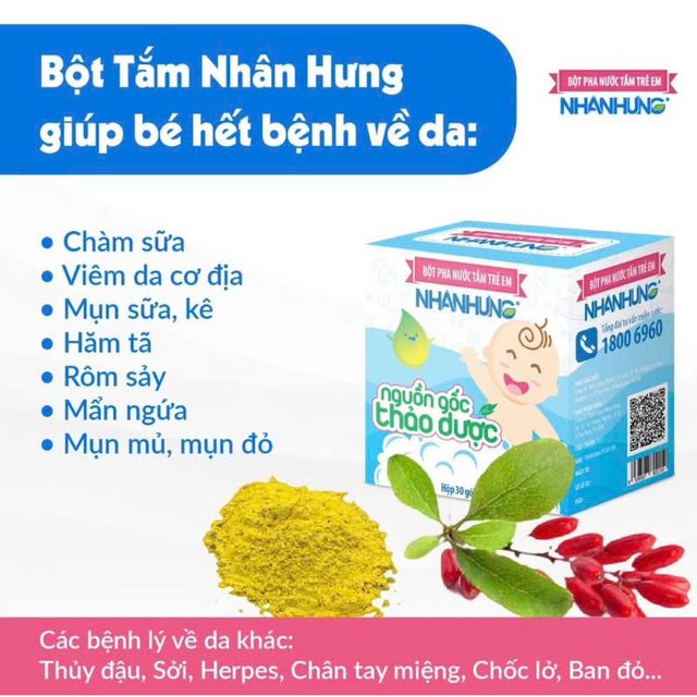 Bột pha nước tắm trẻ em Nh&acirc;n Hưng