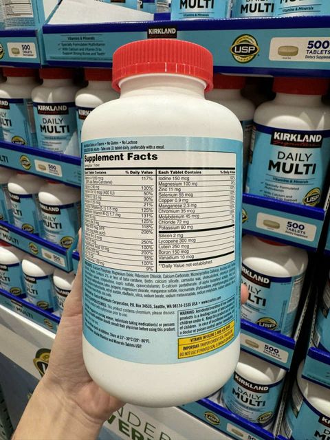 Th&agrave;nh phần của vitamin tổng hợp Kirkland