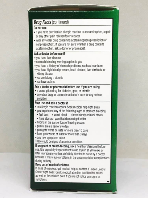 Vi&ecirc;n uống giảm đau đầu Excedrin Extra Strength - Chỉ định v&agrave; đối tượng sử dụng