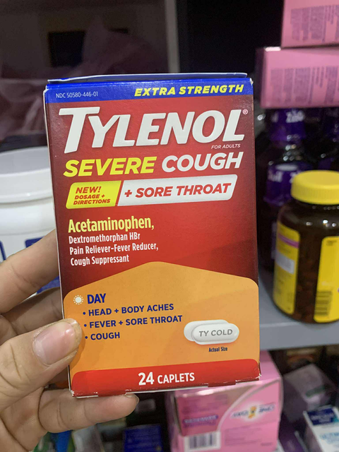 Vi&ecirc;n uống Tylenol Cold + Flu Severe 24 vi&ecirc;n