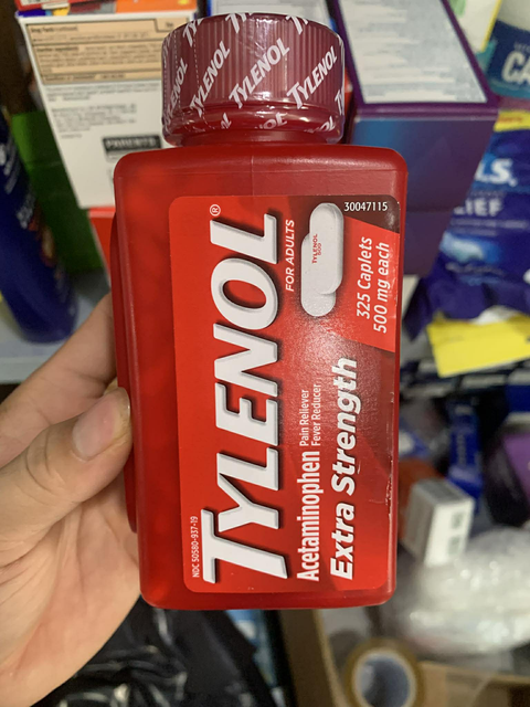 Vi&ecirc;n uống Tylenol Acetaminophen Extra Strength 500mg
