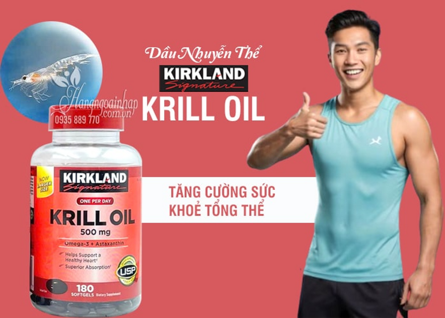 Vi&ecirc;n uống dầu t&ocirc;m Kirkland Signature Krill Oil