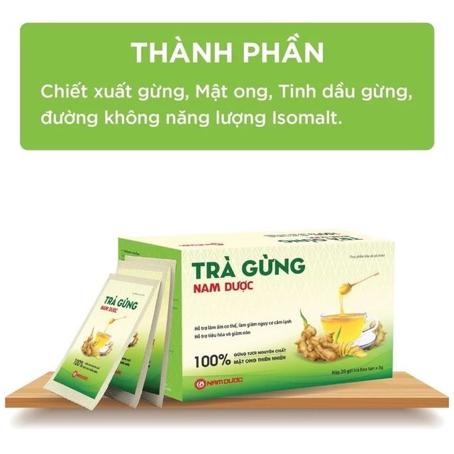Tr&agrave; gừng Nam Dược hộp 20 g&oacute;i x 3g