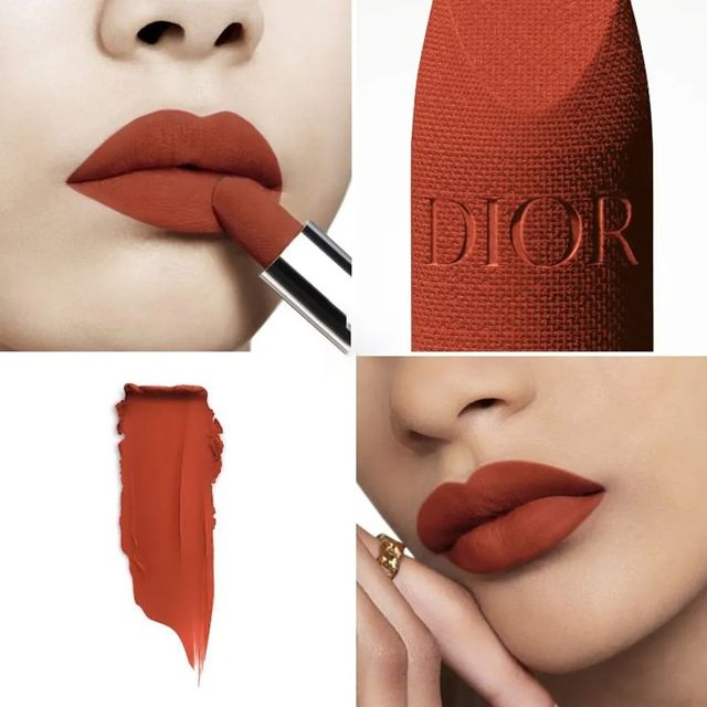 Son Dior Rouge Velvet Nắp H&iacute;t (2025) 840 Rayonnante Velvet Finish M&agrave;u Cam Gạch Ch&iacute;nh h&atilde;ng
