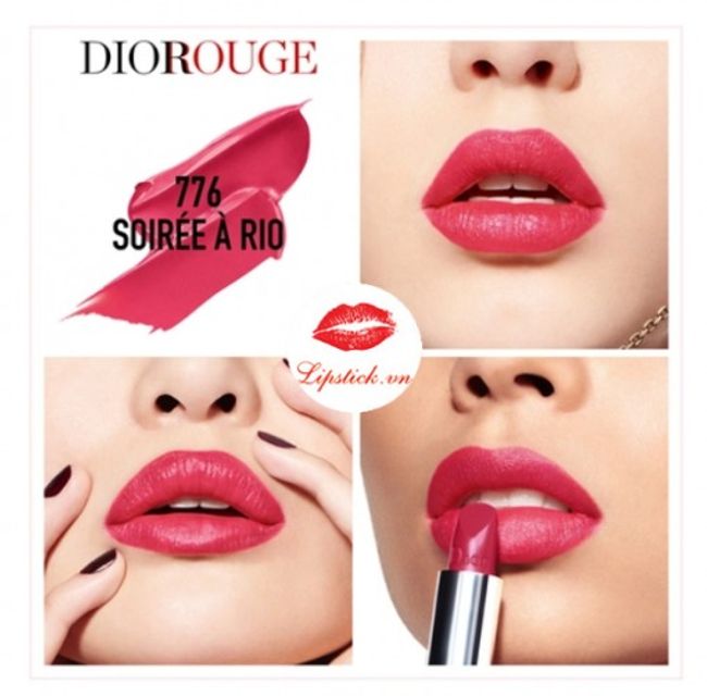 Son Dior Rouge 776 Soiree A Rio M&agrave;u Hồng Đỏ Ch&iacute;nh