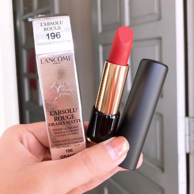 Son Lancome L'Absolu Rouge Drama Matte 196 Orange Sanguine
