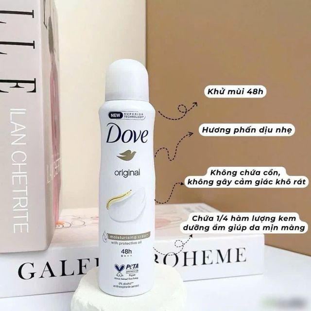 Xịt khử m&ugrave;i Dove Original 48H 150ml &ndash; nắp trắng