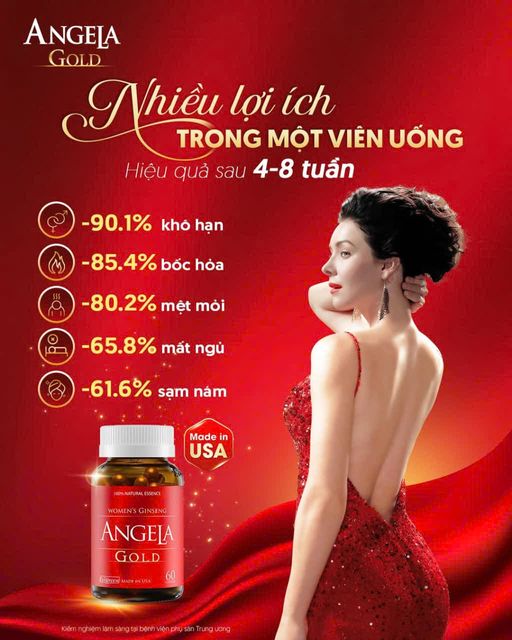 Angela gold chăm s&oacute;c sức khỏe phụ nữ hộp 30 Vi&ecirc;n & 60 Vi&ecirc;n