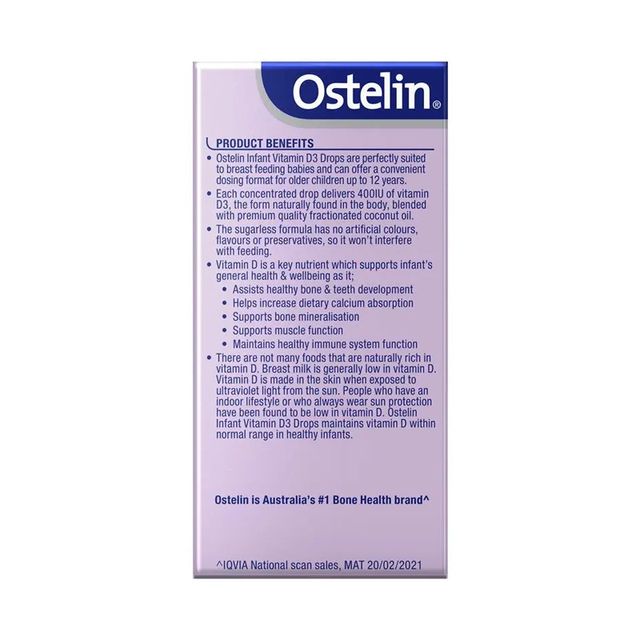 Vitamin D3 Ostelin trẻ sơ sinh 400 IU