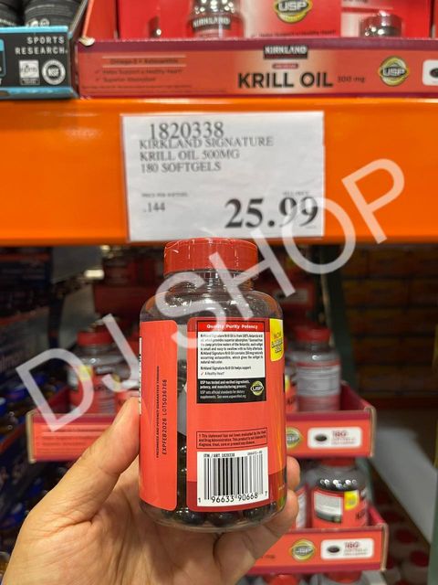 Vi&ecirc;n Uống Dầu Nhuyễn Thể T&ocirc;m Krill Oil Kirkland Signature 180v - Hộp Đ&oacute;ng G&oacute;i