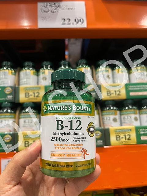 Vi&ecirc;n uống Nature&rsquo;s Bounty Vitamin B12 2500mcg 300 vi&ecirc;n của Mỹ