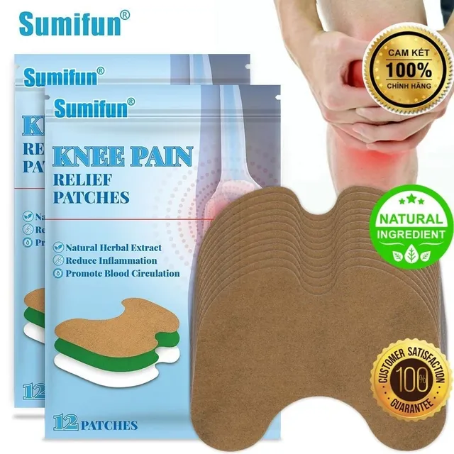 12 Miếng D&aacute;n Đau Đầu Gối Mugwort