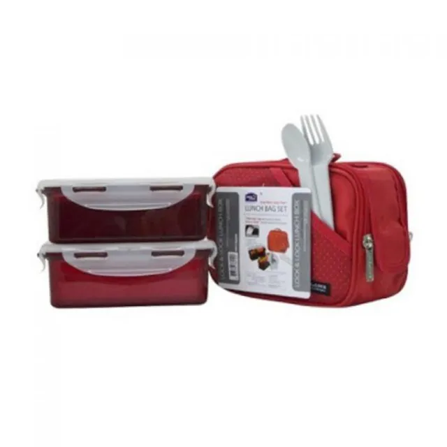 HPL762DR locknlock LUNCH box 3p SETW/LUNCH BAG - Home Living