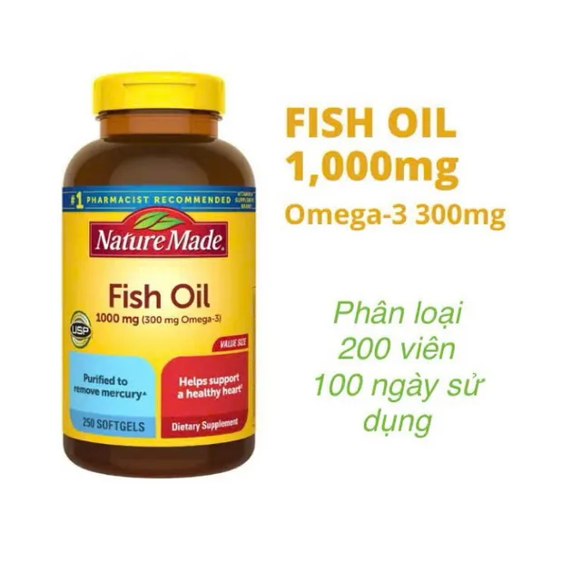 Dầu c&aacute; Nature Made Fish Oil 1000mg