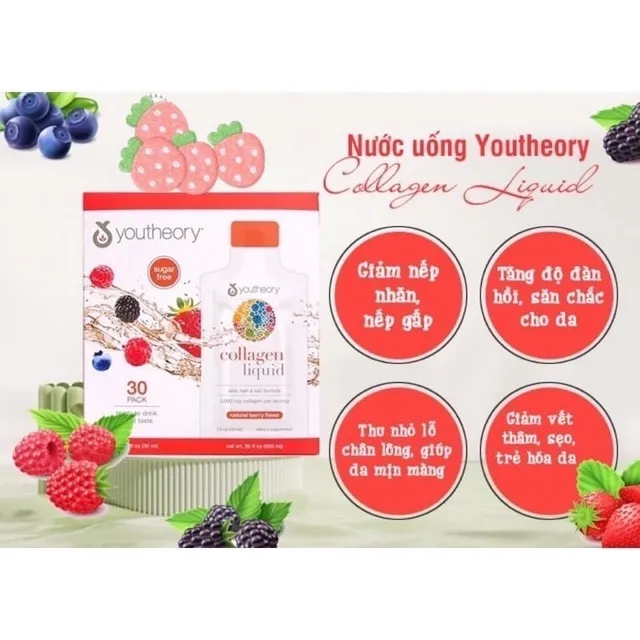 Nước Uống Bổ Sung Collagen Vị D&acirc;u t&aacute;m Youtheory