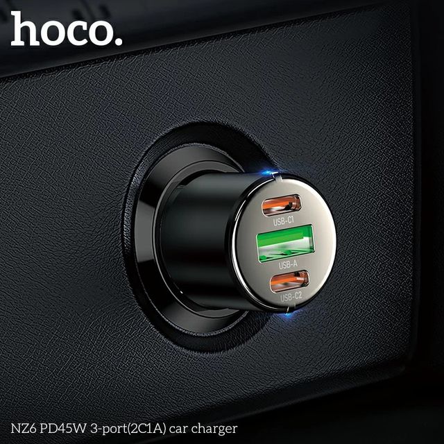 Tẩu sạc Hoco NZ6 trong xe &ocirc; t&ocirc;