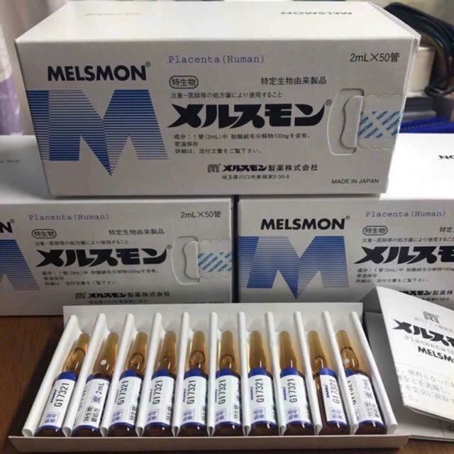 Tế b&agrave;o gốc nhau thai người Melsmon Placenta Nhật 50 ống x 2ml
