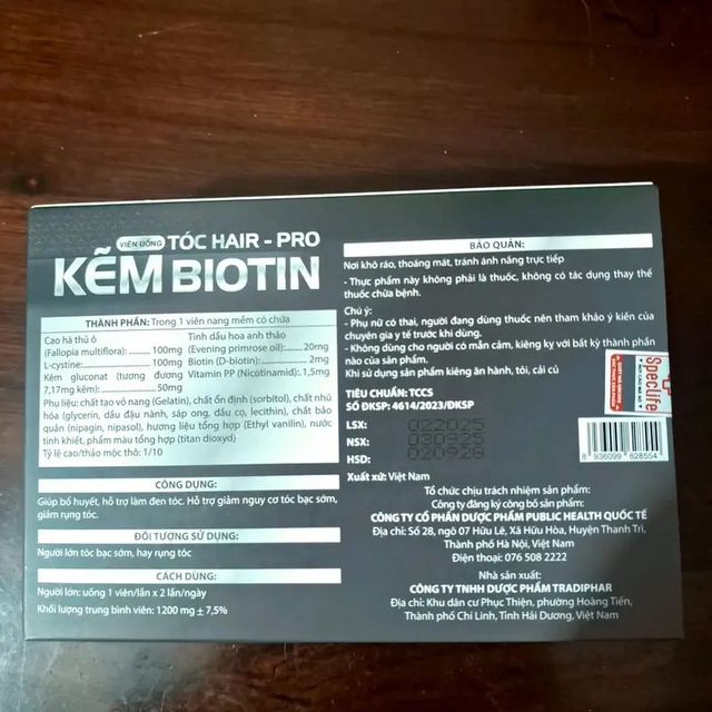 Kẽm Biotin T&oacute;c Hair-Pro