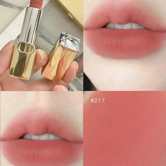 Son Dior Rouge Dior Lipstick Limited Edition Golden Case 217 Velvet M&agrave;u Hồng Cam Đất