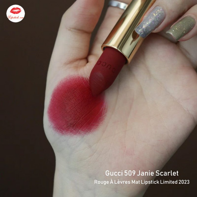 Son Gucci Rouge &Agrave; L&egrave;vres Voile Matte 509 Janie Scarlet M&agrave;u Đỏ Lạnh