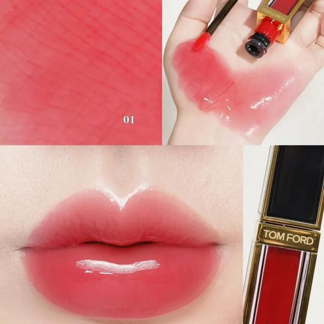 Son B&oacute;ng Tom Ford Gloss Luxe Lip 01 Disclosure M&agrave;u Đỏ Hồng Đ&agrave;o