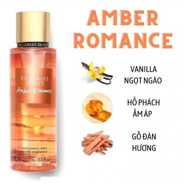 Xịt Thơm To&agrave;n Th&acirc;n Victoria's Secret Amber Romance