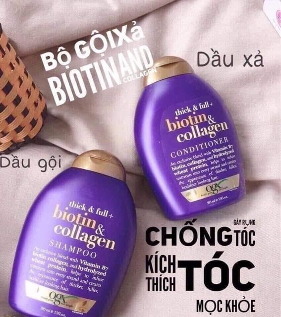 Bộ Dầu Gội Xả Biotin & Collagen OGX
