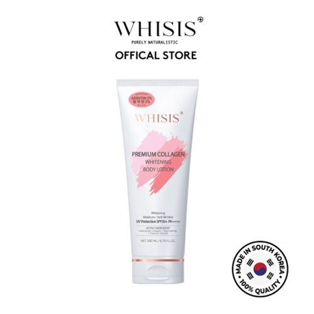 Kem Dưỡng Thể Trắng Da Chống Nắng WHISIS Premium Collagen 200ml - Dưỡng ẩm, làm trắng, bảo vệ da khỏi tia UV - Sản phẩm 