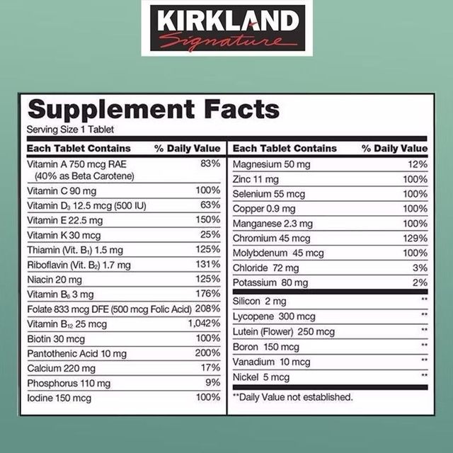 Vitamin Tổng Hợp Kirkland Mature Adults 50+ Multi