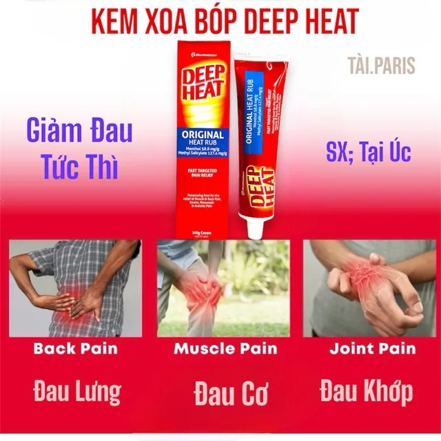 Kem Xoa B&oacute;p Giảm Đau DEEP HEAT 140g