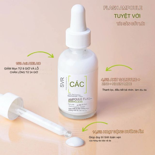 Tinh Chất Giảm Mụn Mờ Th&acirc;m SVR Sebiaclear Flash Ampoule 30ML