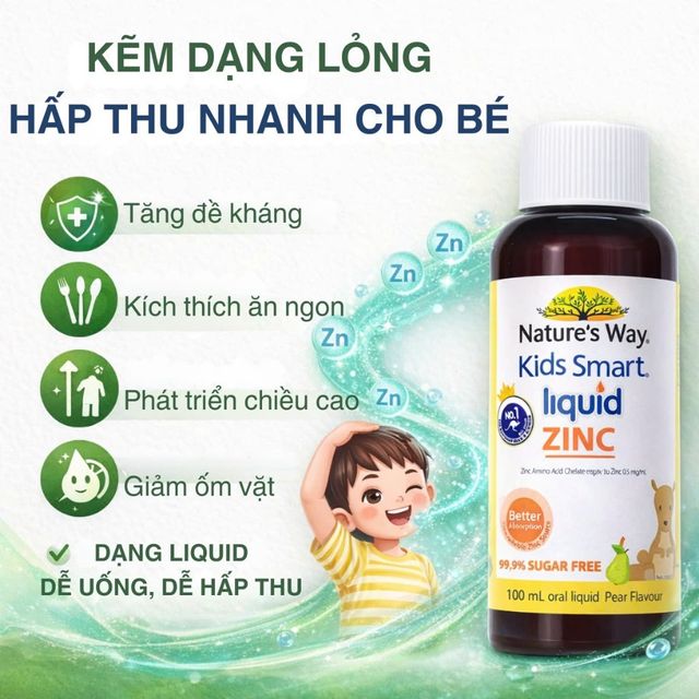 Kẽm Dạng Lỏng Nature&rsquo;s Way Kids Smart 100ml