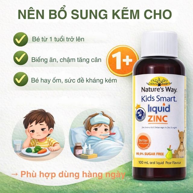 Hướng dẫn sử dụng Kẽm Dạng Lỏng Nature&rsquo;s Way Kids Smart