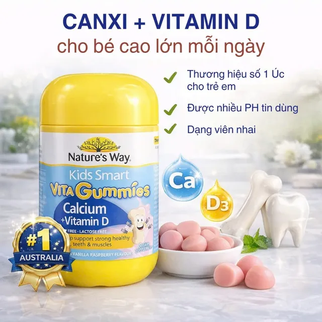 Kẹo Dẻo Canxi & Vitamin D3 Nature&rsquo;s Way