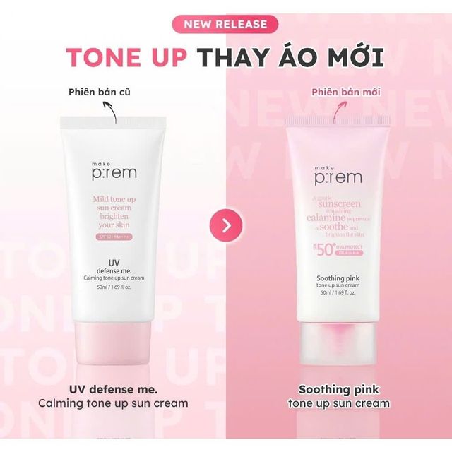 Kem Chống Nắng N&acirc;ng Tone Make P:rem Soothing Pink Tone