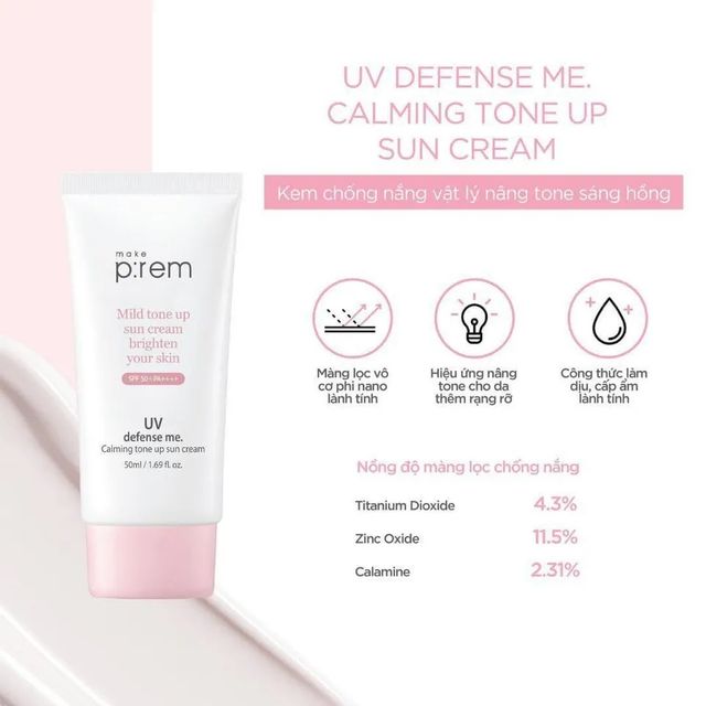 Kem chống nắng Make p:rem UV Defense Me Calming Tone Up