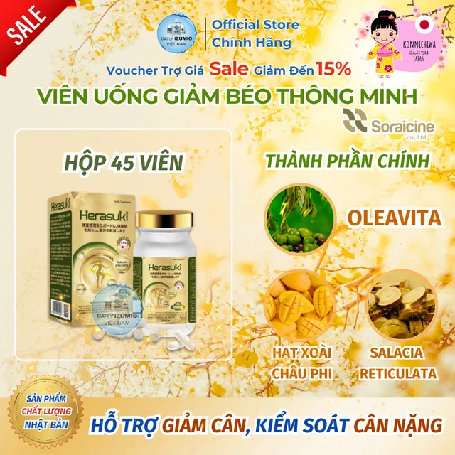 Vi&ecirc;n Uống Giảm B&eacute;o Th&ocirc;ng Minh Herasuki