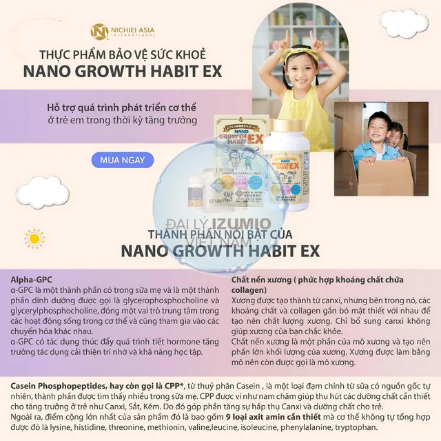 Hướng dẫn sử dụng Vi&ecirc;n Uống Tăng Chiều Cao Nano Growth Habit EX