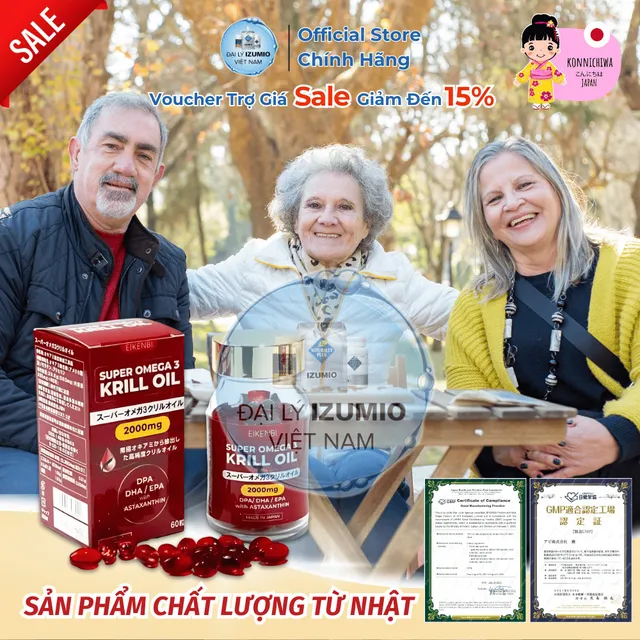Vi&ecirc;n Uống Dầu Nhuyễn Thể Super Omega 3 Krill Oil Eikenbi