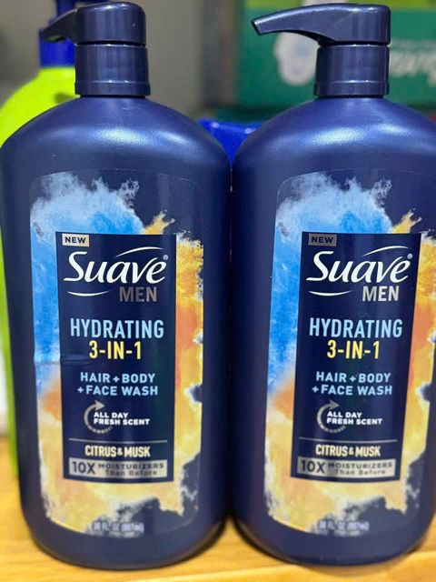 Sữa Tắm Suave Men 3in1 Hydrating 887ml