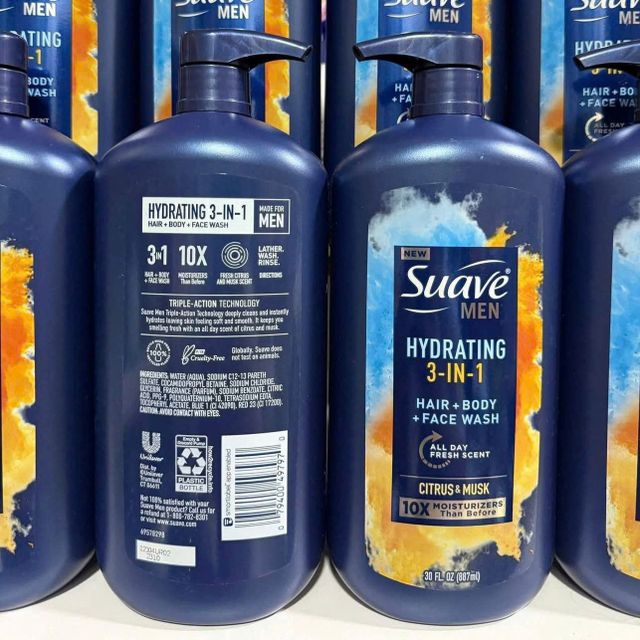 Sữa Tắm Suave Men 3in1 Hydrating 887ml