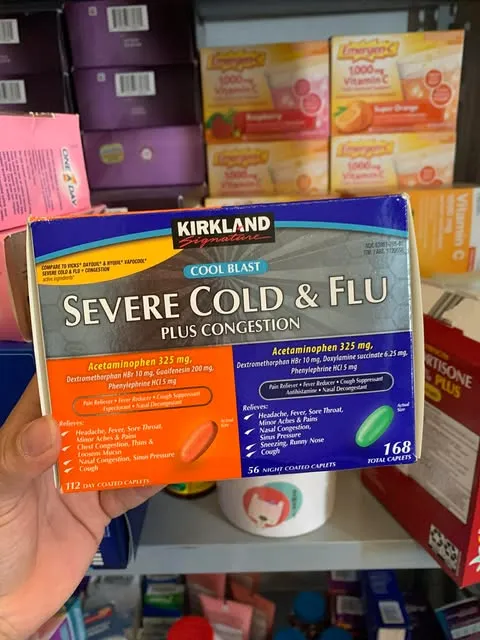 Kirkland Signature Cool Blast Severe Cold & Flu 168 vi&ecirc;n