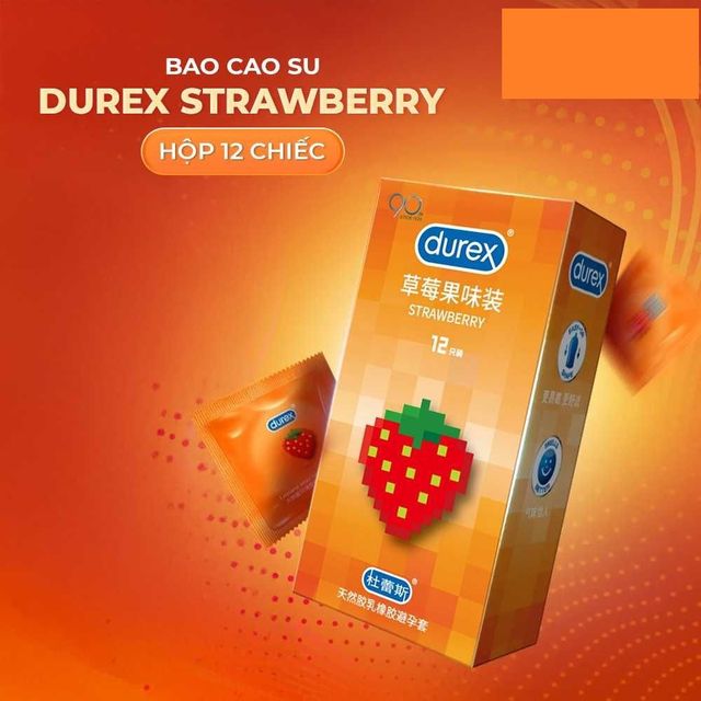Bao cao su Durex Strawberry Hương d&acirc;u