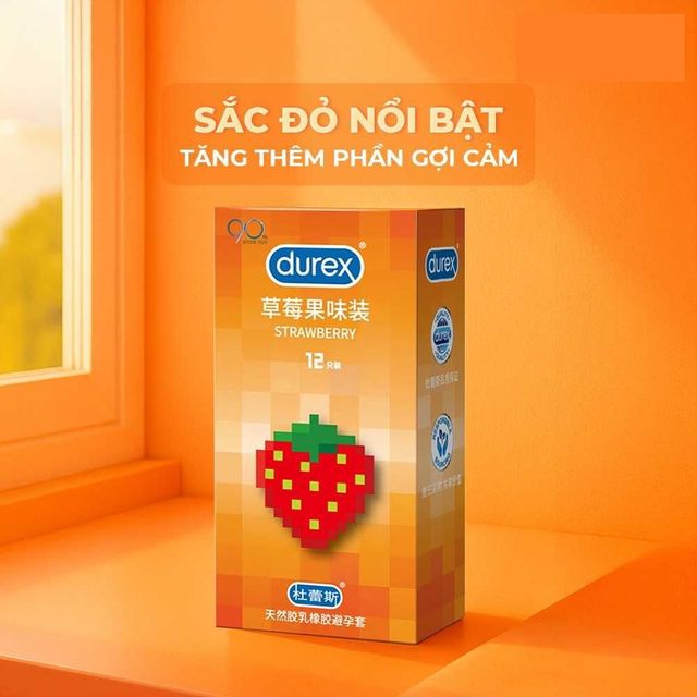 Bao cao su Durex Strawberry Hương d&acirc;u